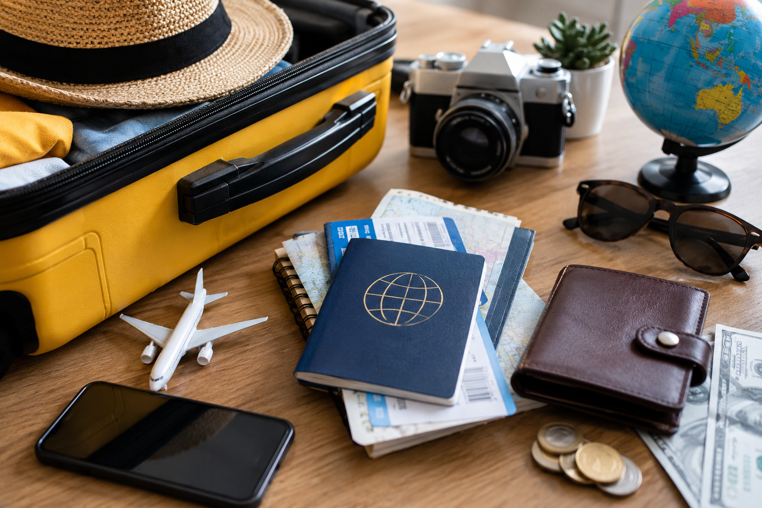Passeport, billet et documents essentiels pour un voyage à l'étranger